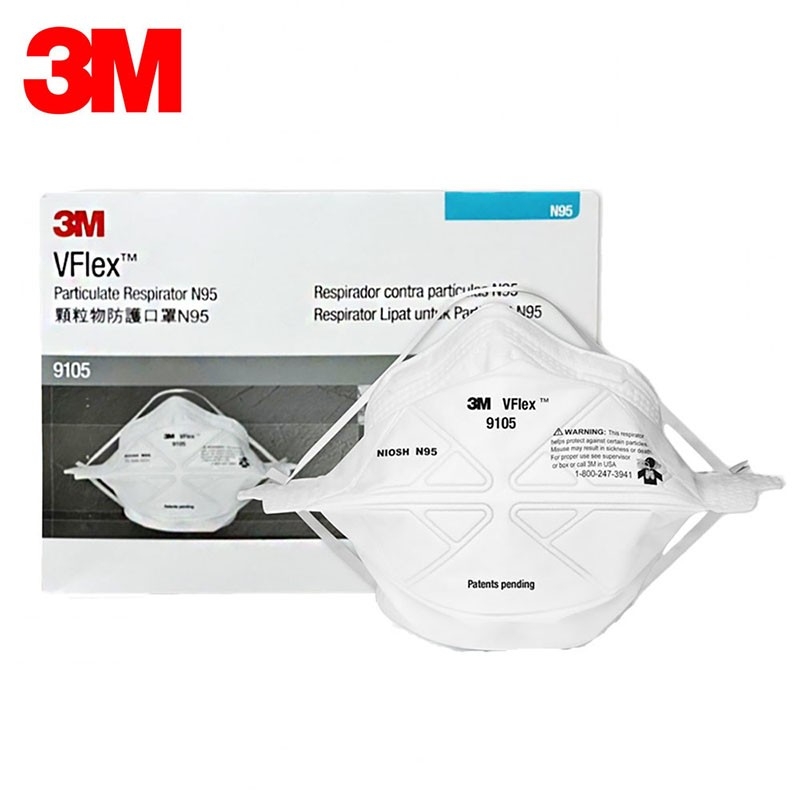 3M รุ่น Vflex 9105 หน้ากากกันฝุ่น แบบคาดหัว บรรจุ 50 ชิ้น -  Safety-Market.com